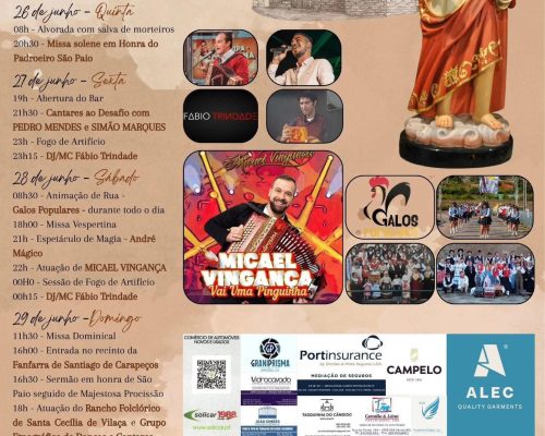 Midões prepara-se para celebrar a Festa em Honra de São Paio de 26 a 29 de junho
