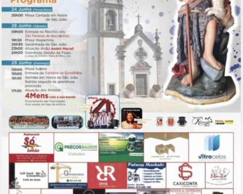 Chavão celebra São João Batista com três dias de fé, tradição e animação.
