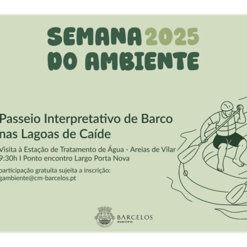 No âmbito das comemorações da Semana do Ambiente, o Município de Barcelos, através do Pelouro do Ambiente, promove, no próximo dia 3 de junho, um passeio interpretativo de barco nas Lagoas de Caíde e uma visita à Estação de Tratamento de Água, em Areias de Vilar.